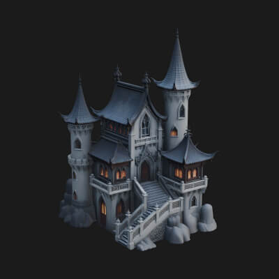 Gothic Spire Tower Design 2 3D Print Model