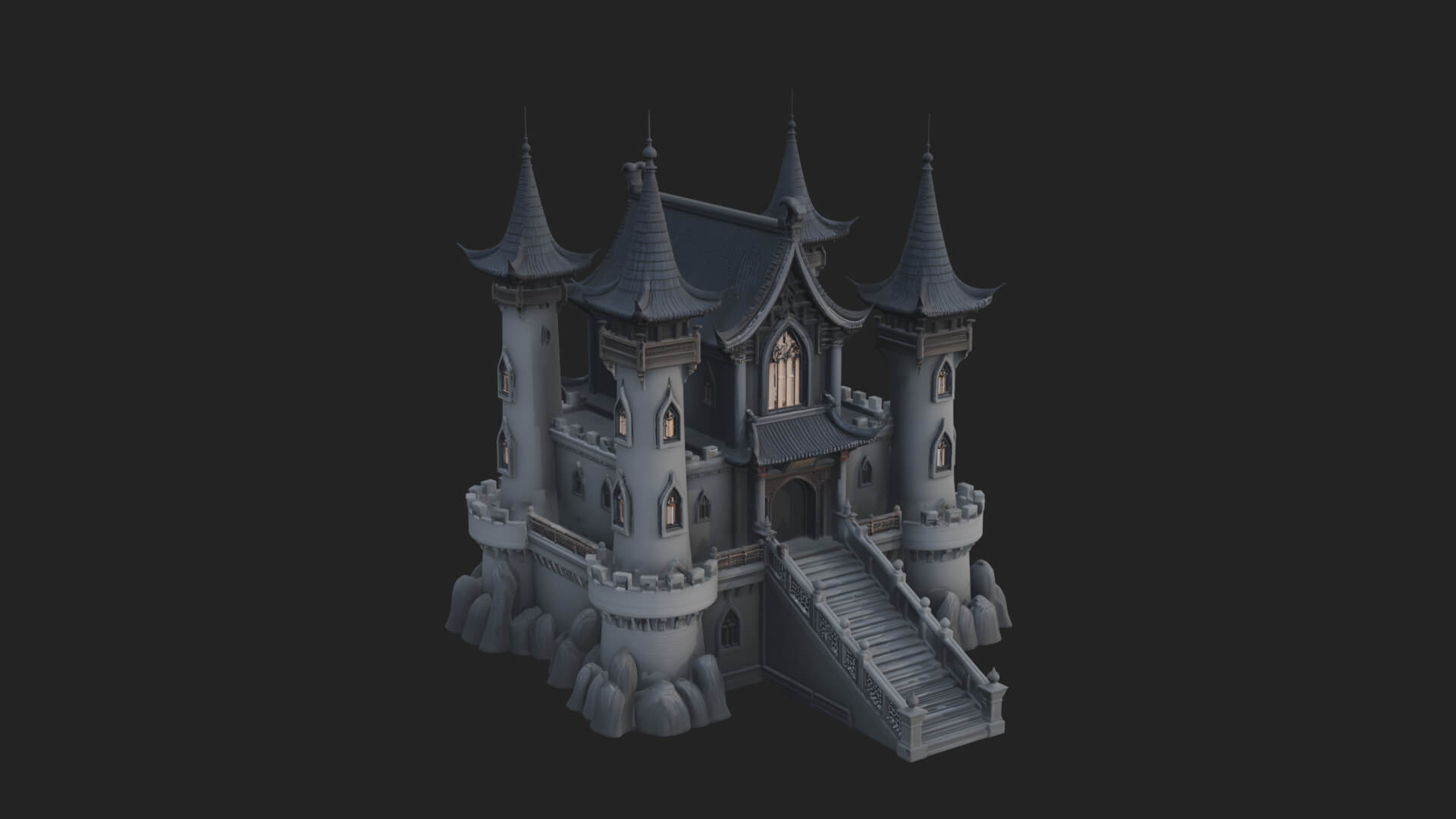 Gothic Spire Tower Design 6 3D Print Model 3D Model