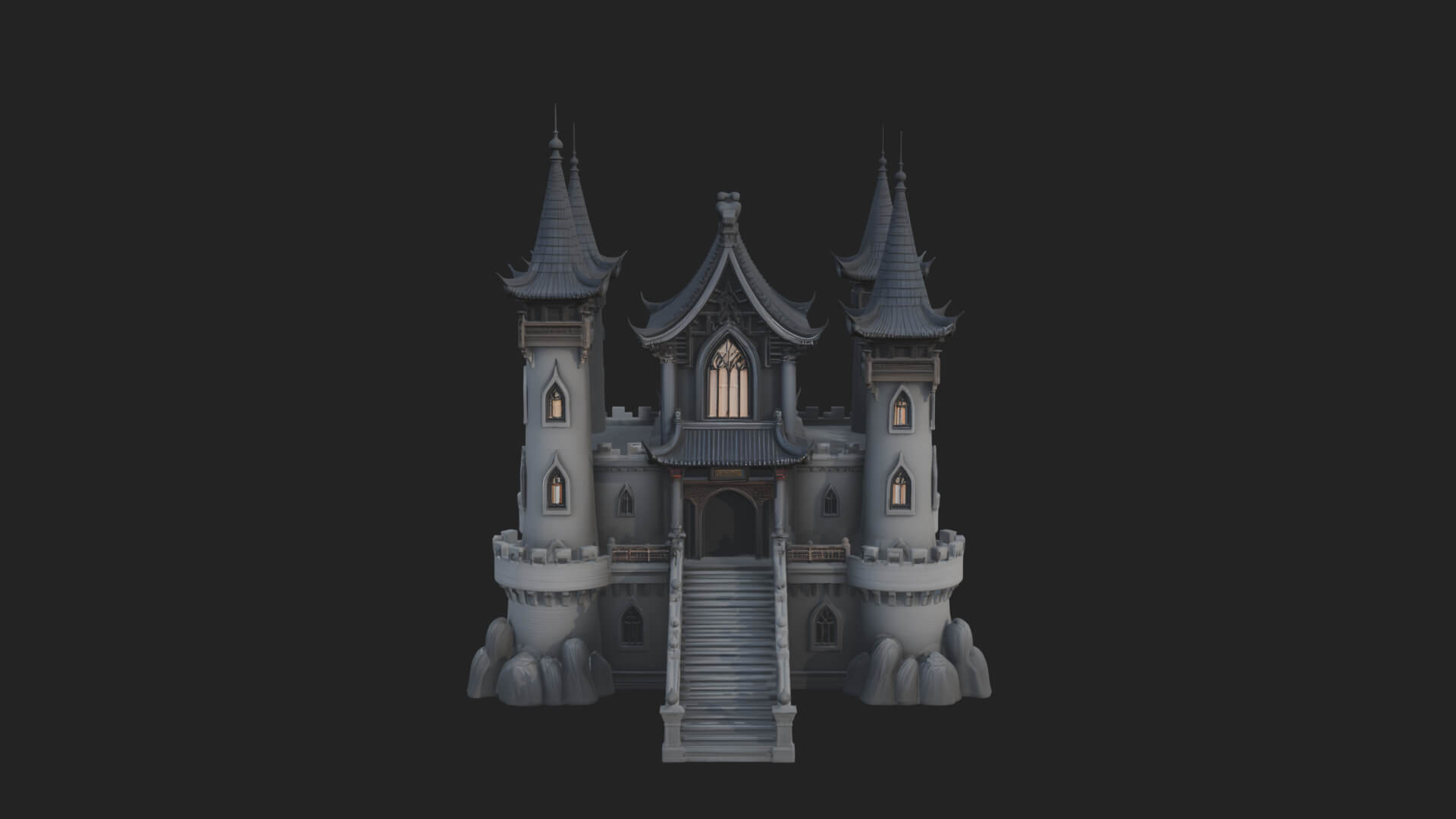 Gothic Spire Tower Design 6 3D Print Model 3D Model