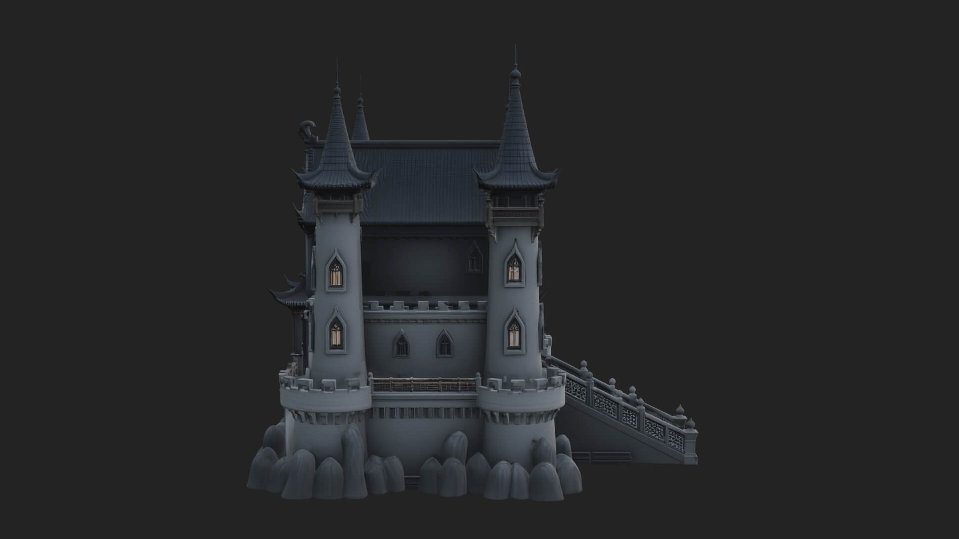 Gothic Spire Tower Design 6 3D Print Model 3D Model