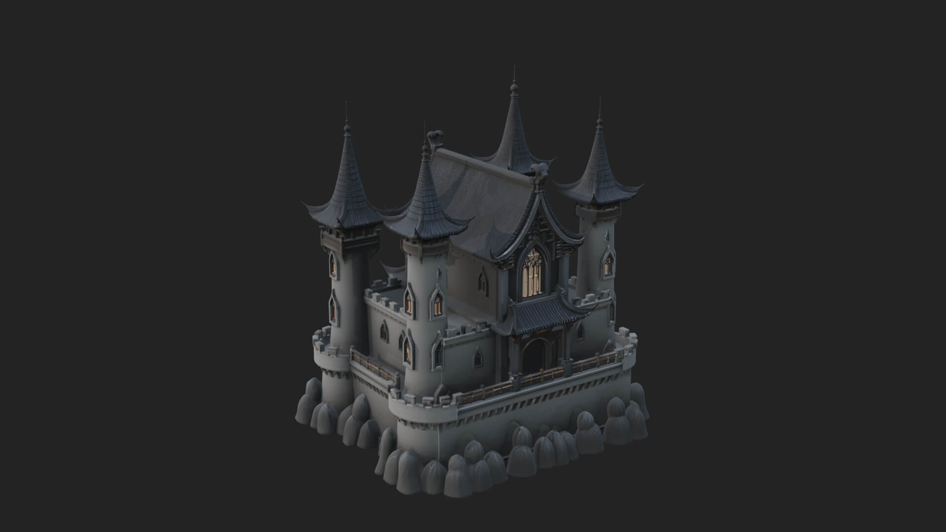 Gothic Spire Tower Design 6 3D Print Model 3D Model