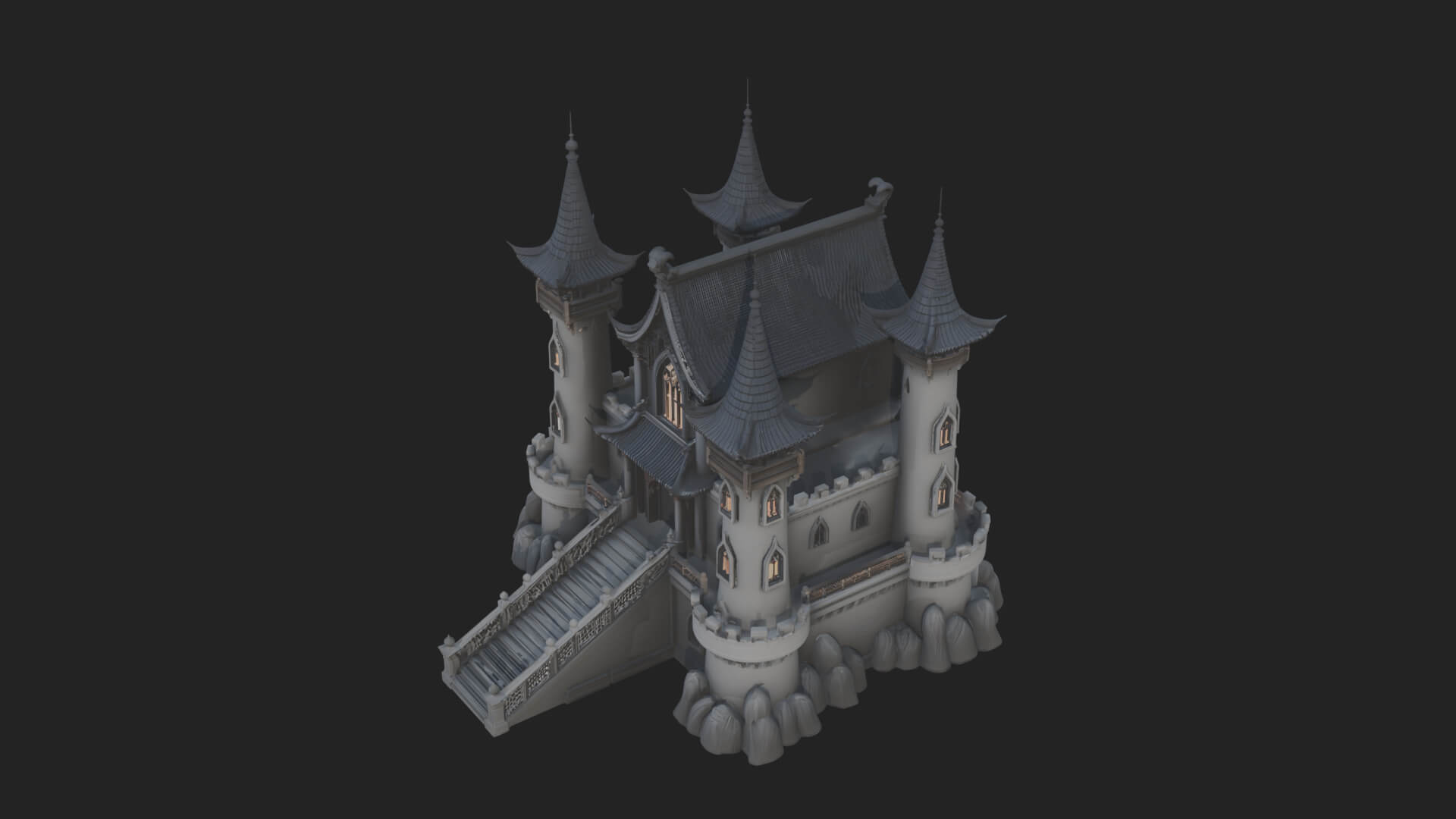 Gothic Spire Tower Design 6 3D Print Model 3D Model