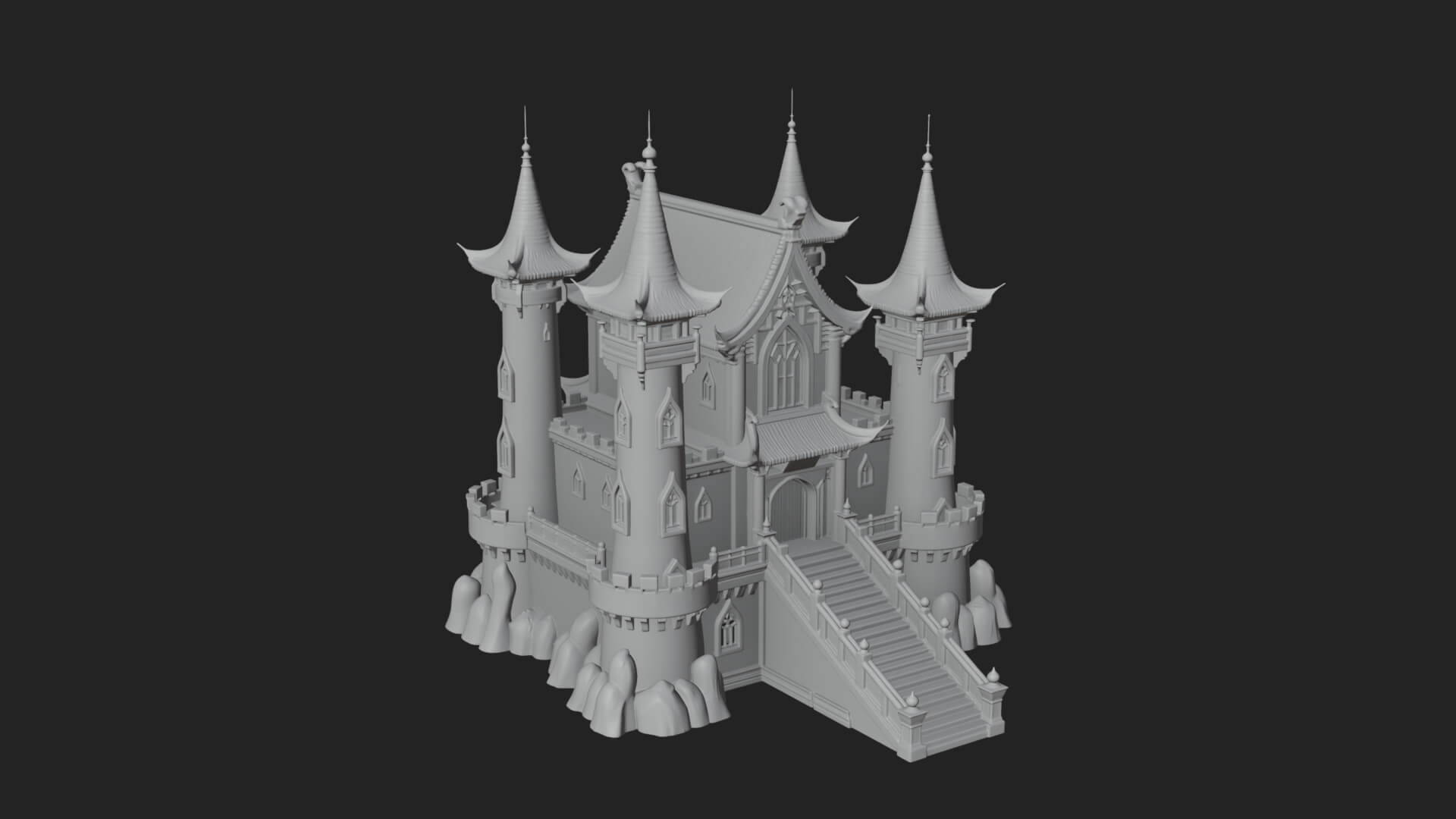 Gothic Spire Tower Design 6 3D Print Model 3D Model