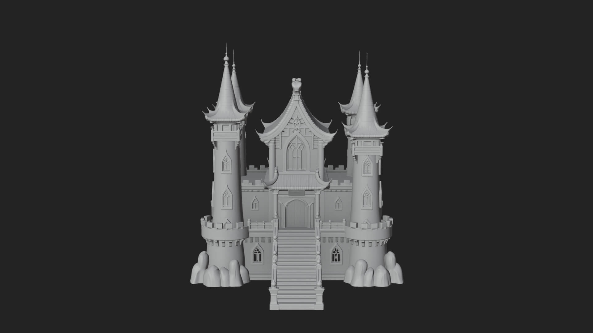 Gothic Spire Tower Design 6 3D Print Model 3D Model