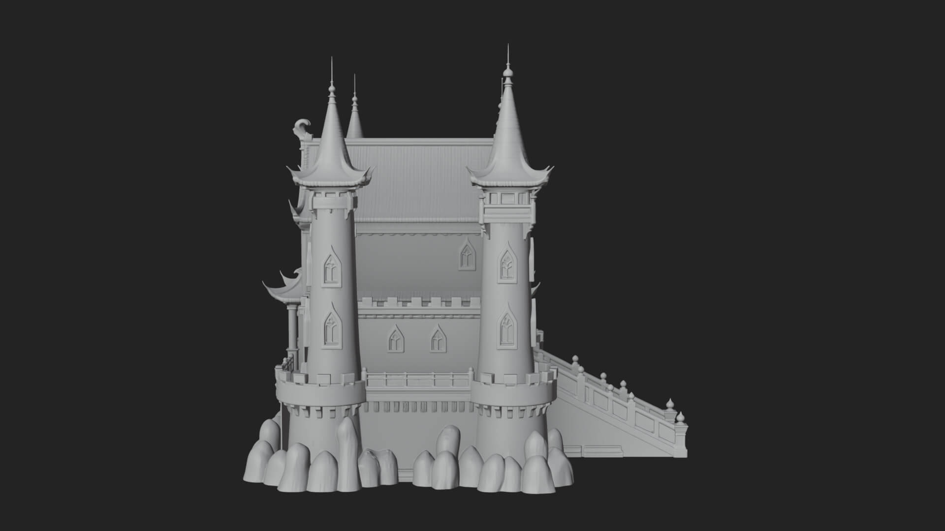 Gothic Spire Tower Design 6 3D Print Model 3D Model