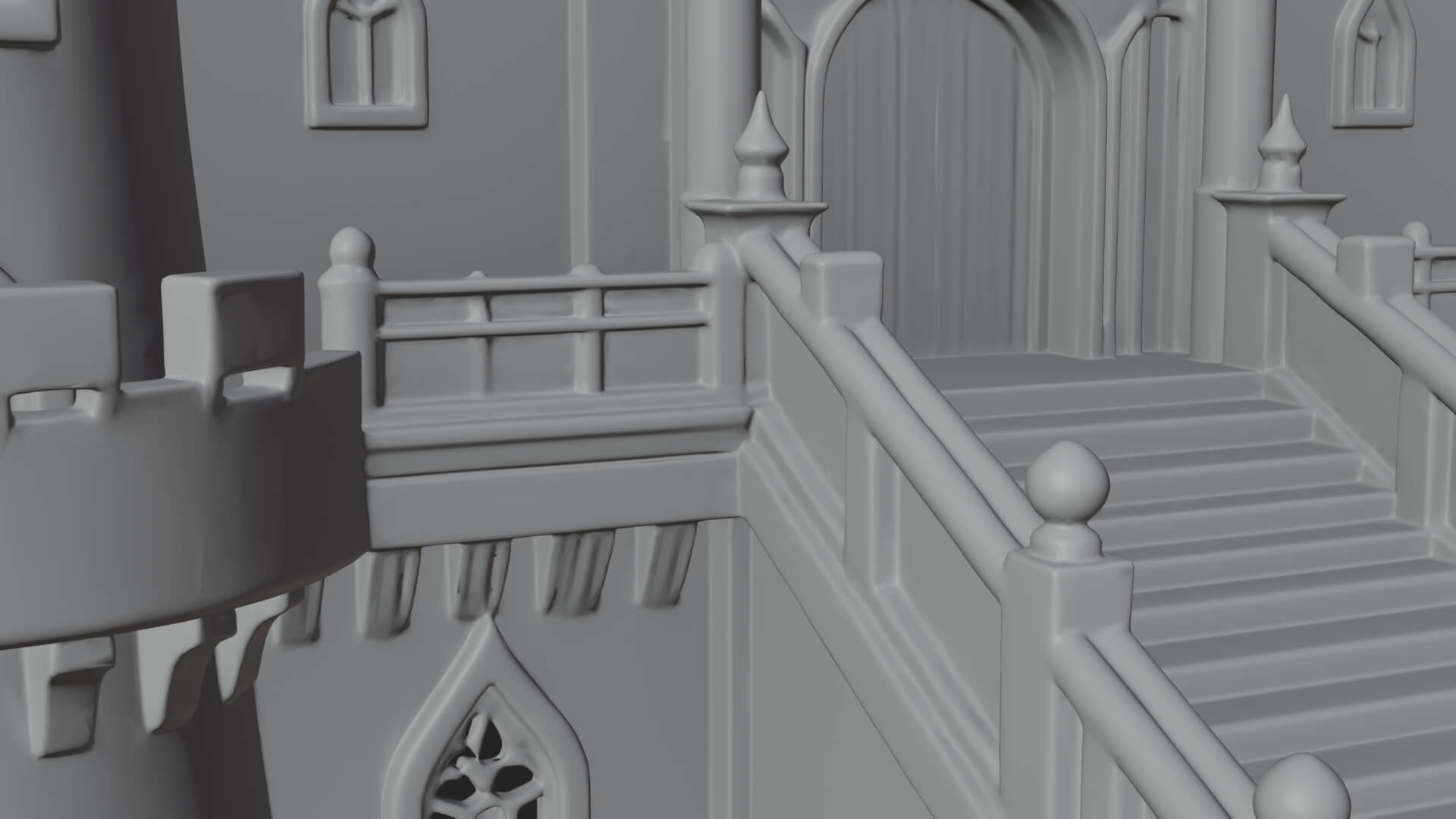 Gothic Spire Tower Design 6 3D Print Model 3D Model