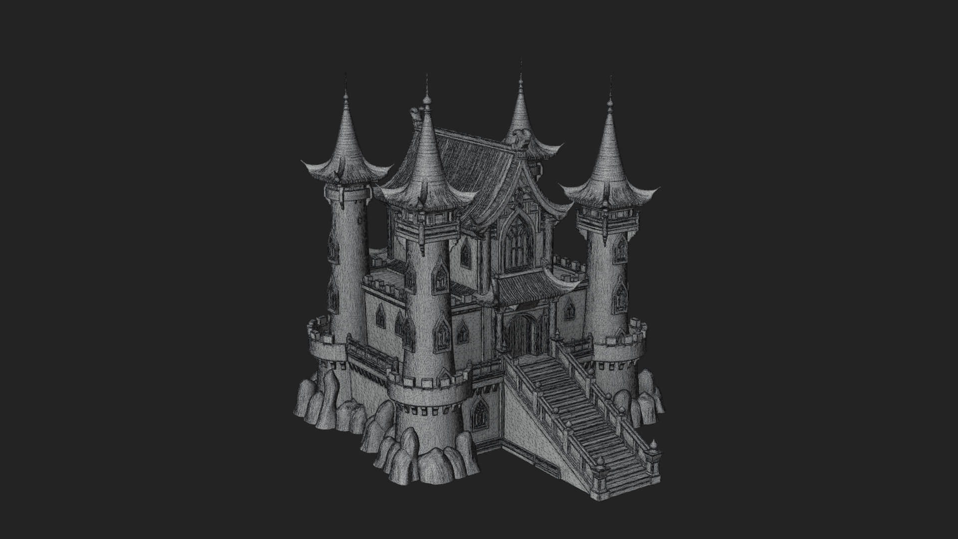 Gothic Spire Tower Design 6 3D Print Model 3D Model
