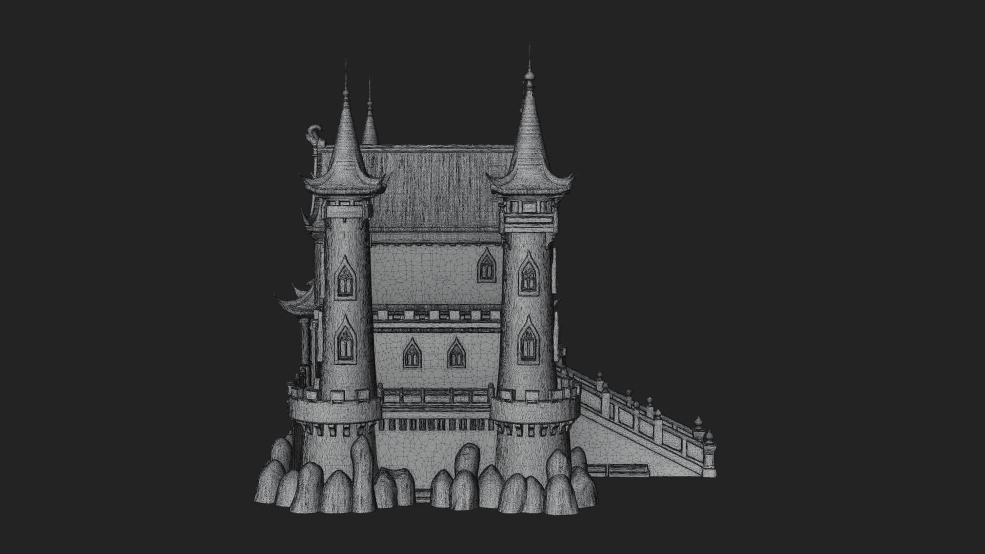 Gothic Spire Tower Design 6 3D Print Model 3D Model