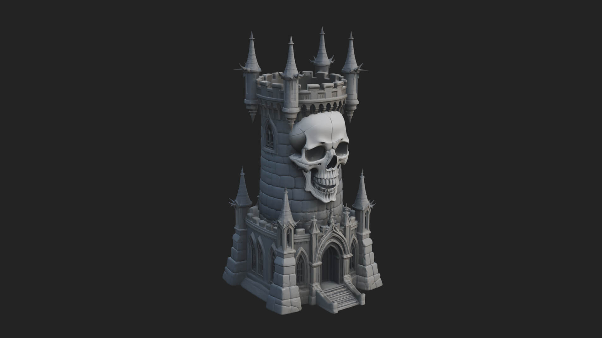 Gothic Spire Tower Design 7 3D Print Model 3D Model