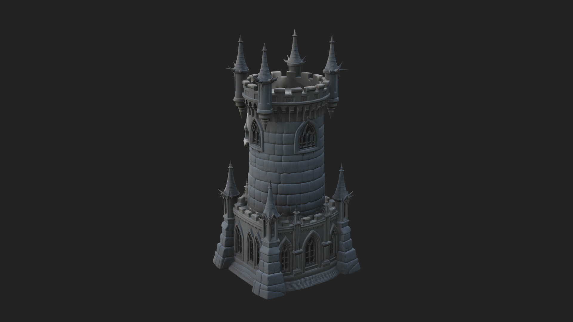 Gothic Spire Tower Design 7 3D Print Model 3D Model