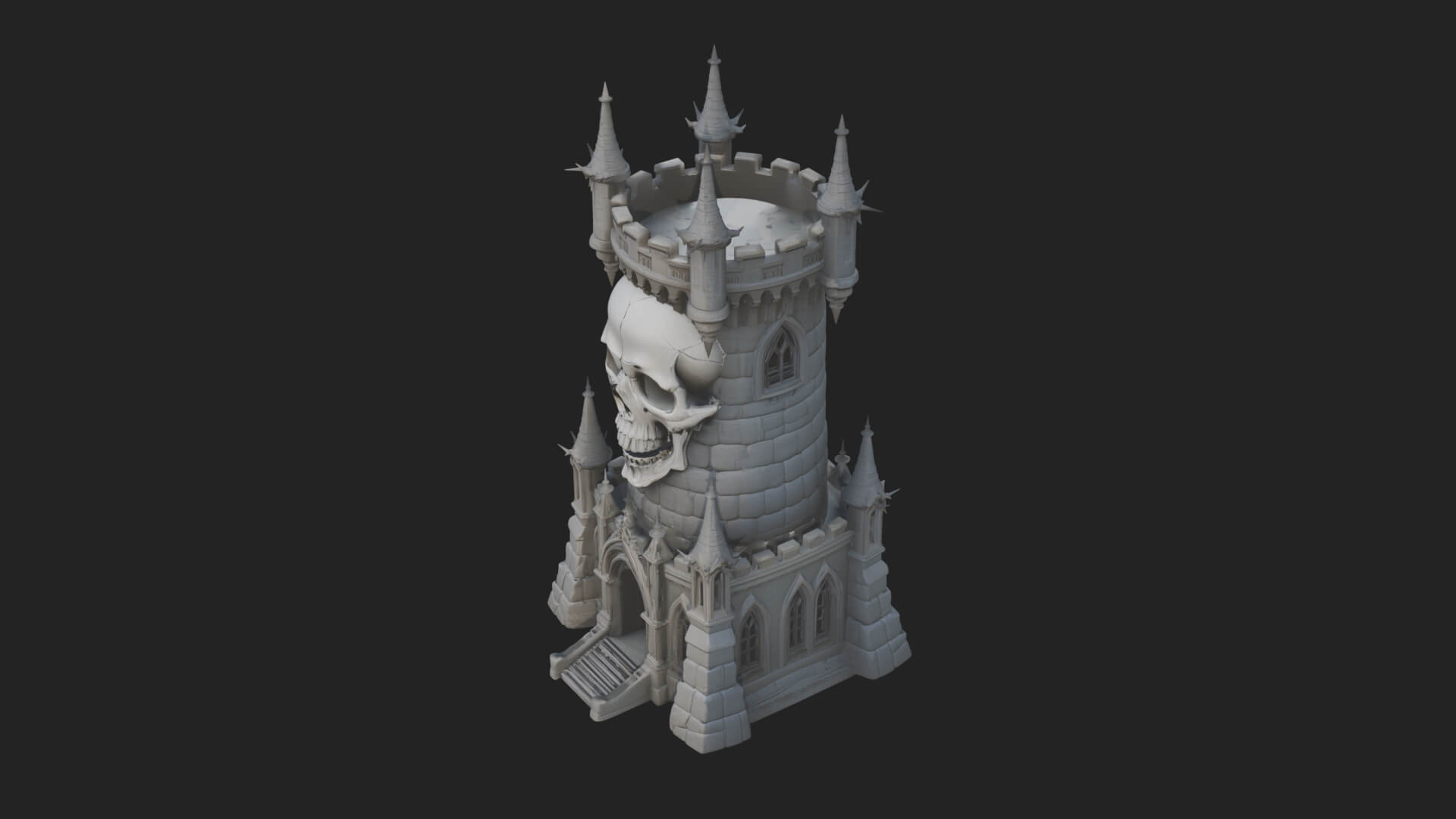 Gothic Spire Tower Design 7 3D Print Model 3D Model