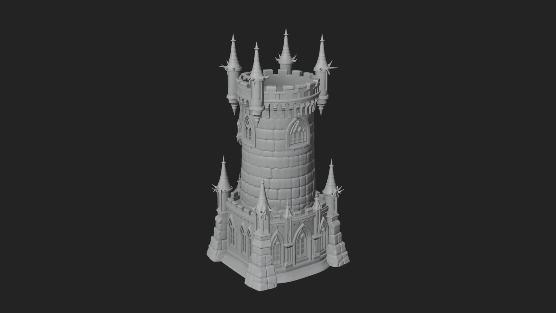 Gothic Spire Tower Design 7 3D Print Model 3D Model