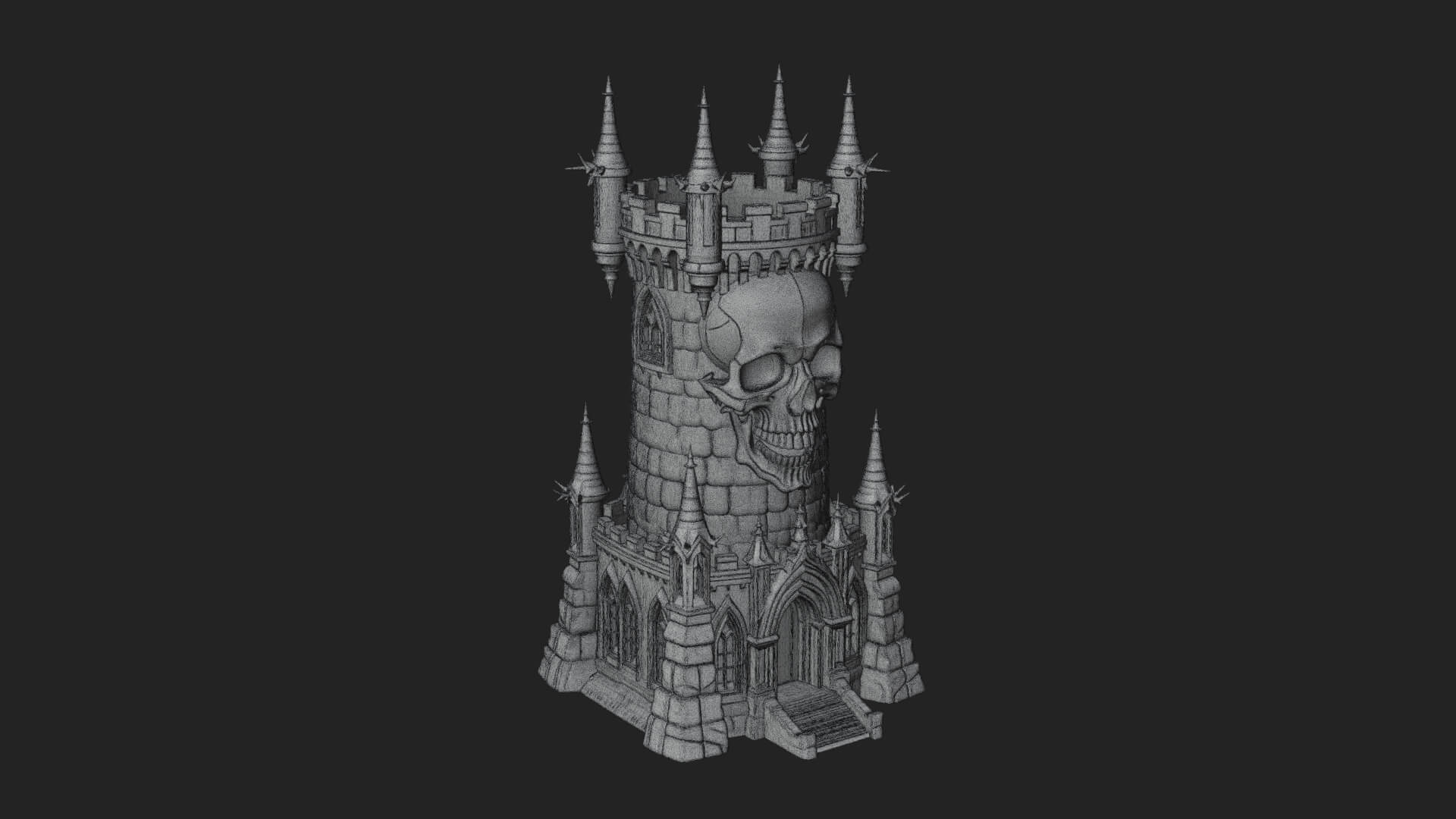 Gothic Spire Tower Design 7 3D Print Model 3D Model