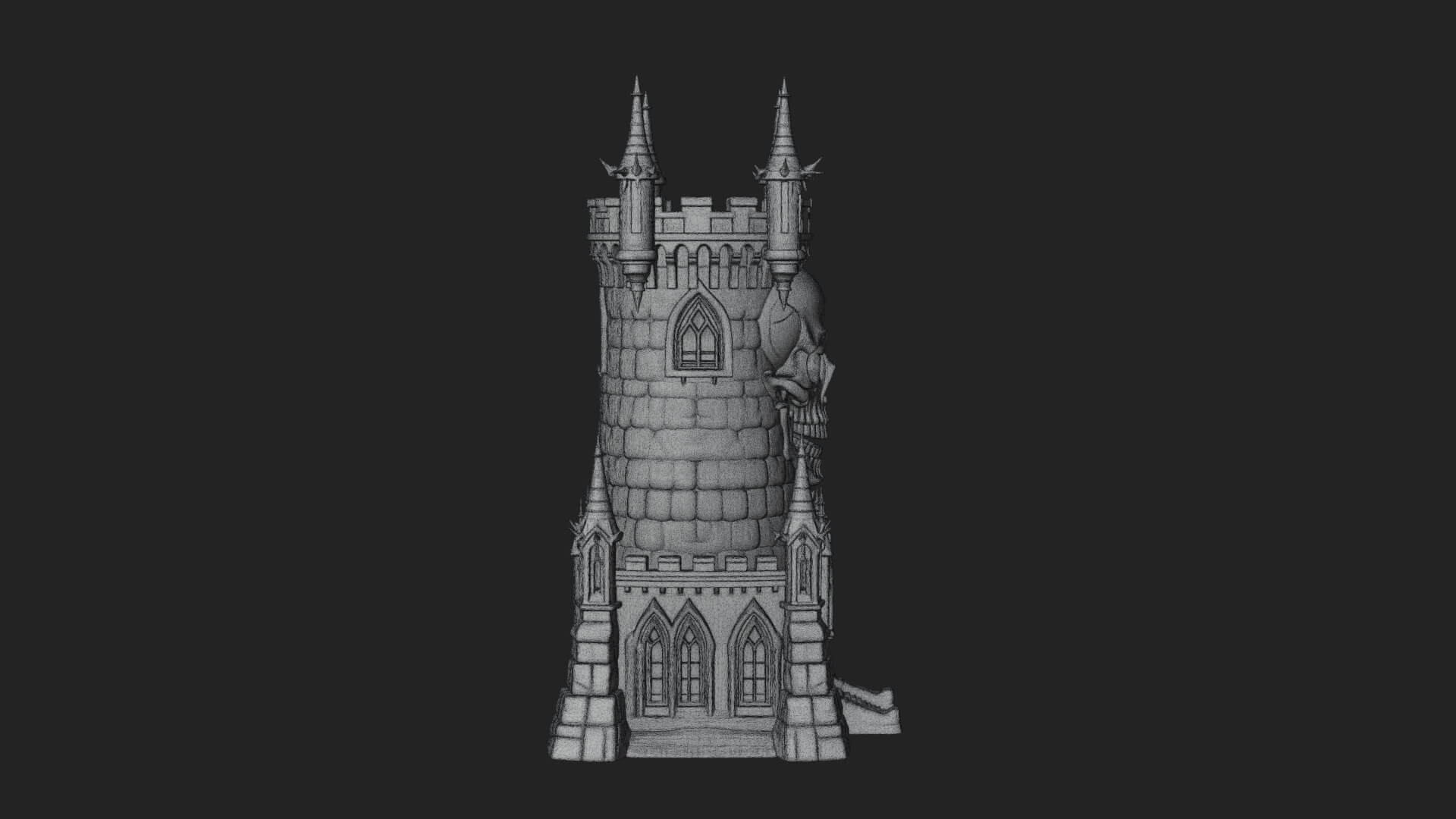 Gothic Spire Tower Design 7 3D Print Model 3D Model