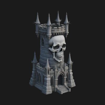 Gothic Spire Tower Design 7 3D Print Model