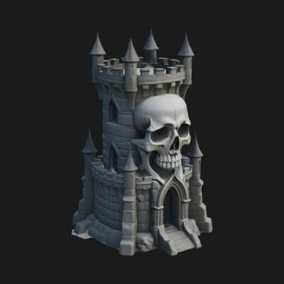 Gothic Spire Tower Design 8 3D Print Model