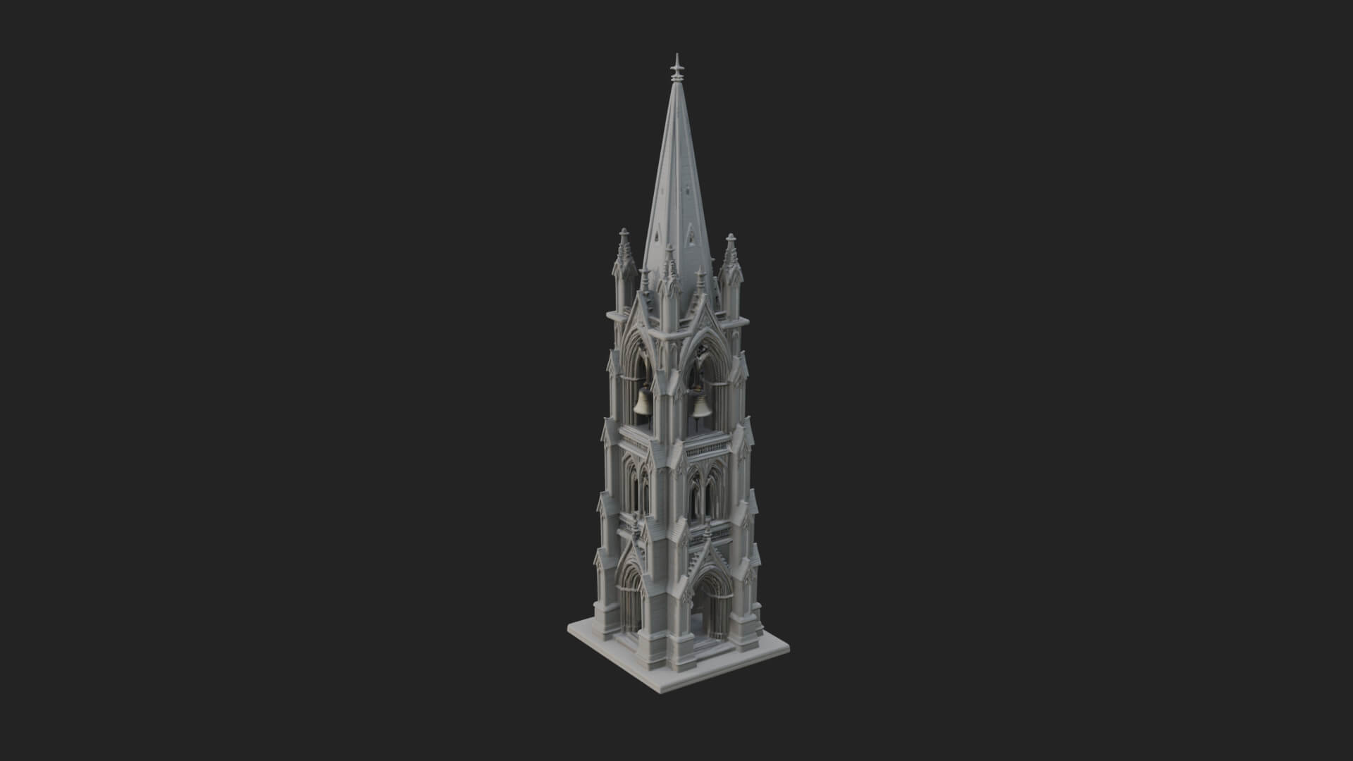 Gothic Spire Tower Design 9 3D Print Model 3D Model