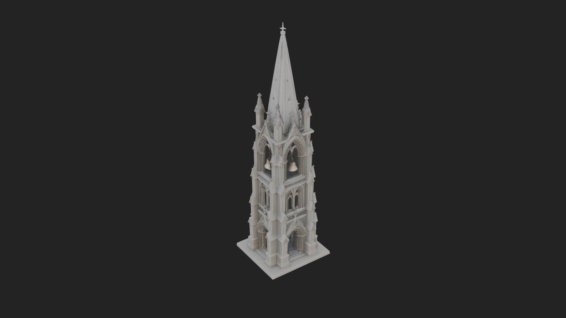 Gothic Spire Tower Design 9 3D Print Model 3D Model