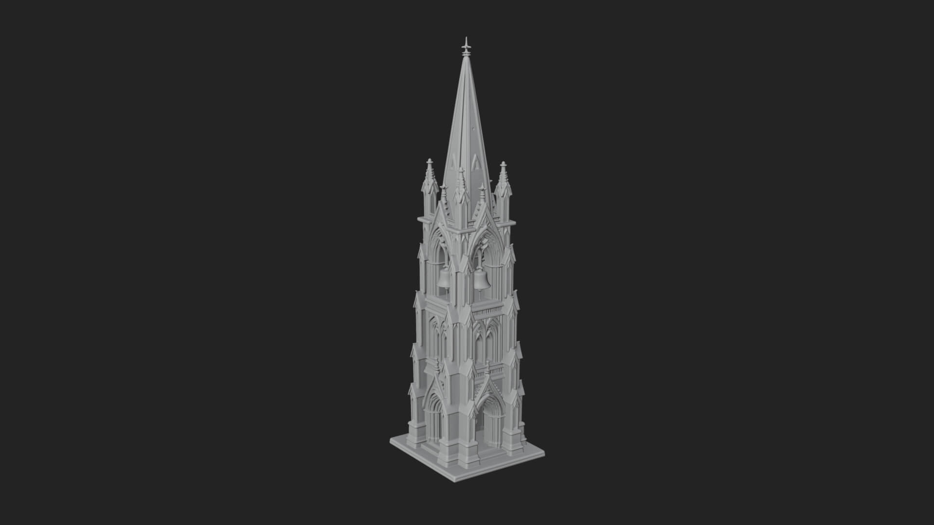 Gothic Spire Tower Design 9 3D Print Model 3D Model
