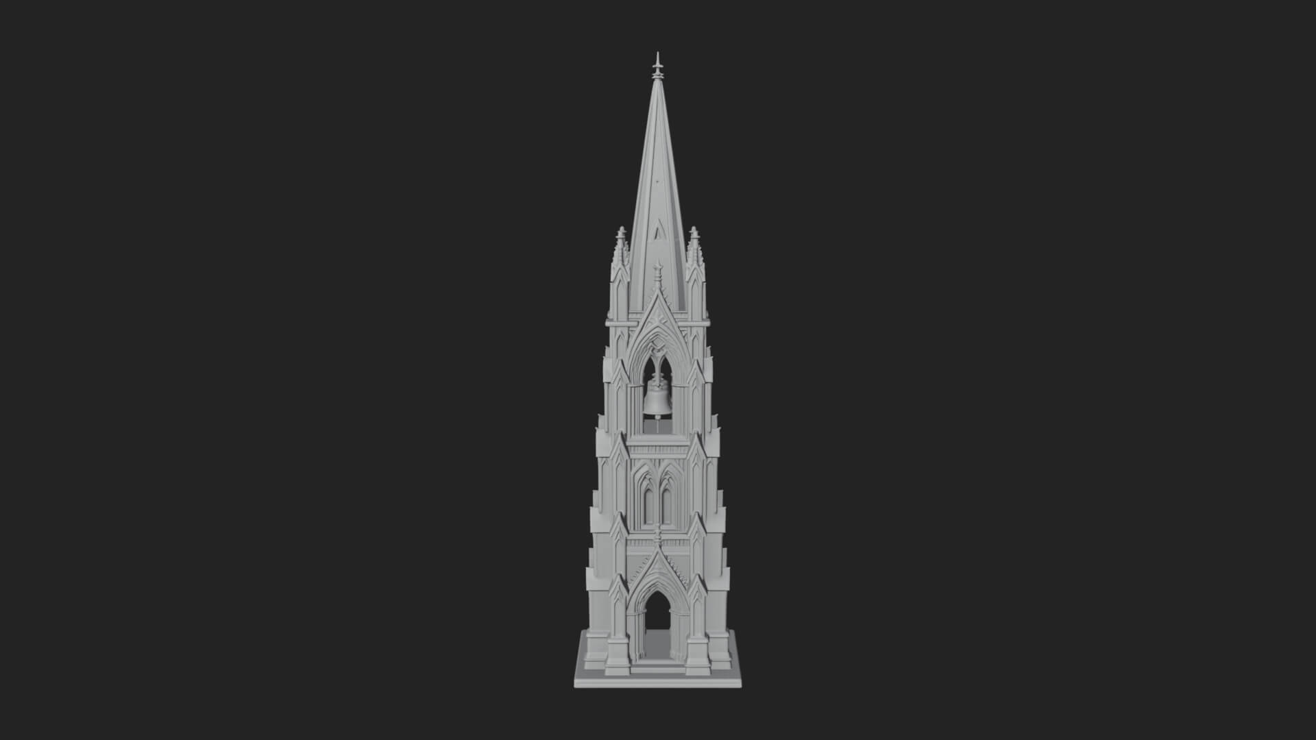 Gothic Spire Tower Design 9 3D Print Model 3D Model