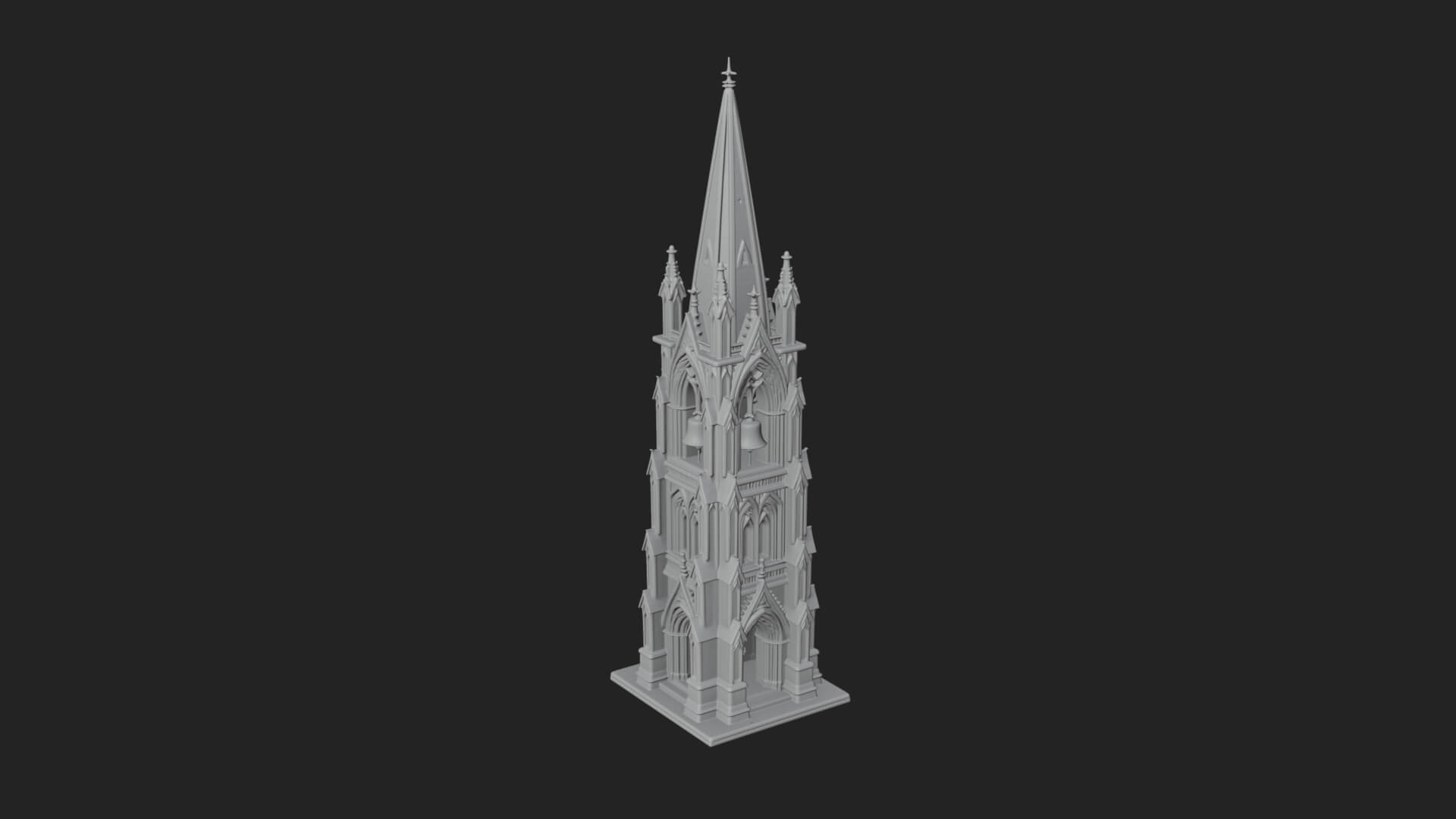 Gothic Spire Tower Design 9 3D Print Model 3D Model