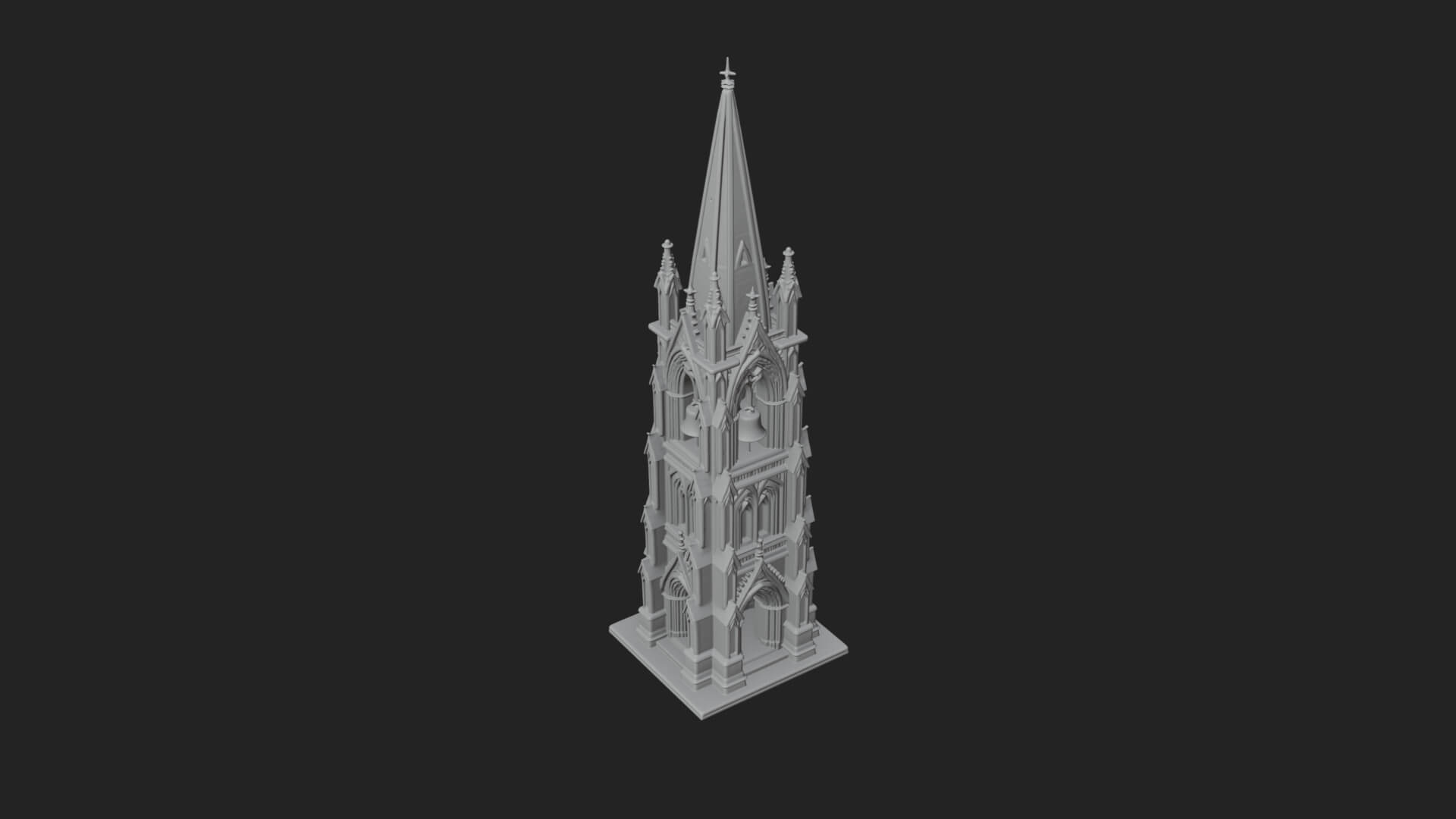 Gothic Spire Tower Design 9 3D Print Model 3D Model