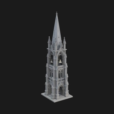 Gothic Spire Tower Design 9 3D Print Model