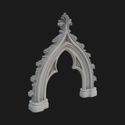 Gothic Stone Arch Design 4 3D Print Model