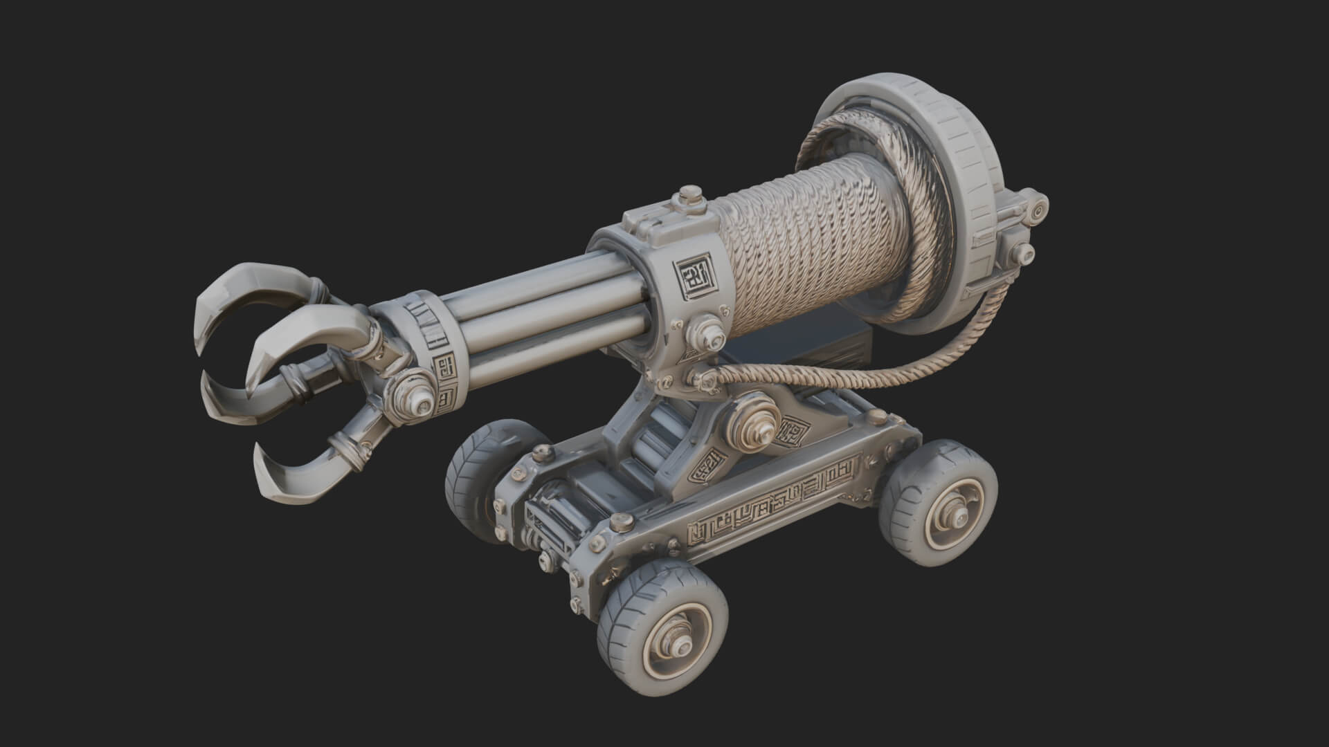 Grappling Claw Engine Model Design 4 3D Print Model 3D Model