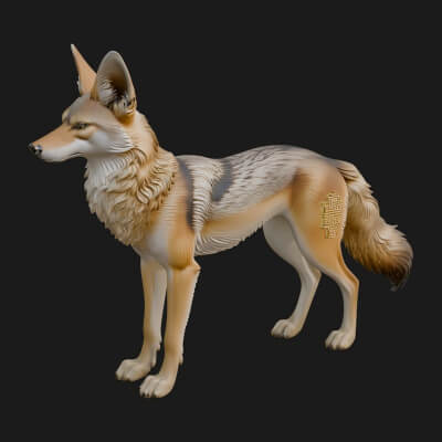 Gray Wolf Animal Statue Design 14 3D Print Model