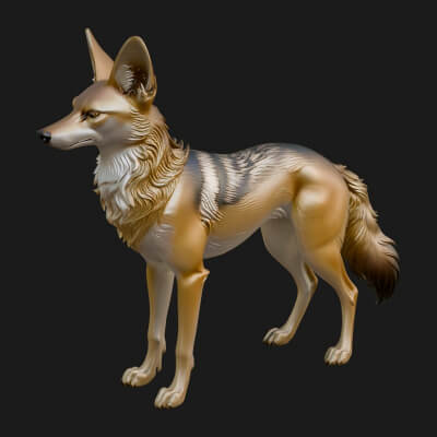 Gray Wolf Animal Statue Design 8 3D Print Model