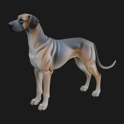 Great Dane Dog Statue Design 4 3D Print Model