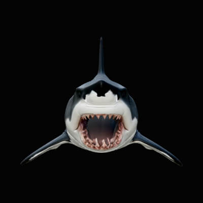 Great White Shark Statue Design 6 3D Print Model
