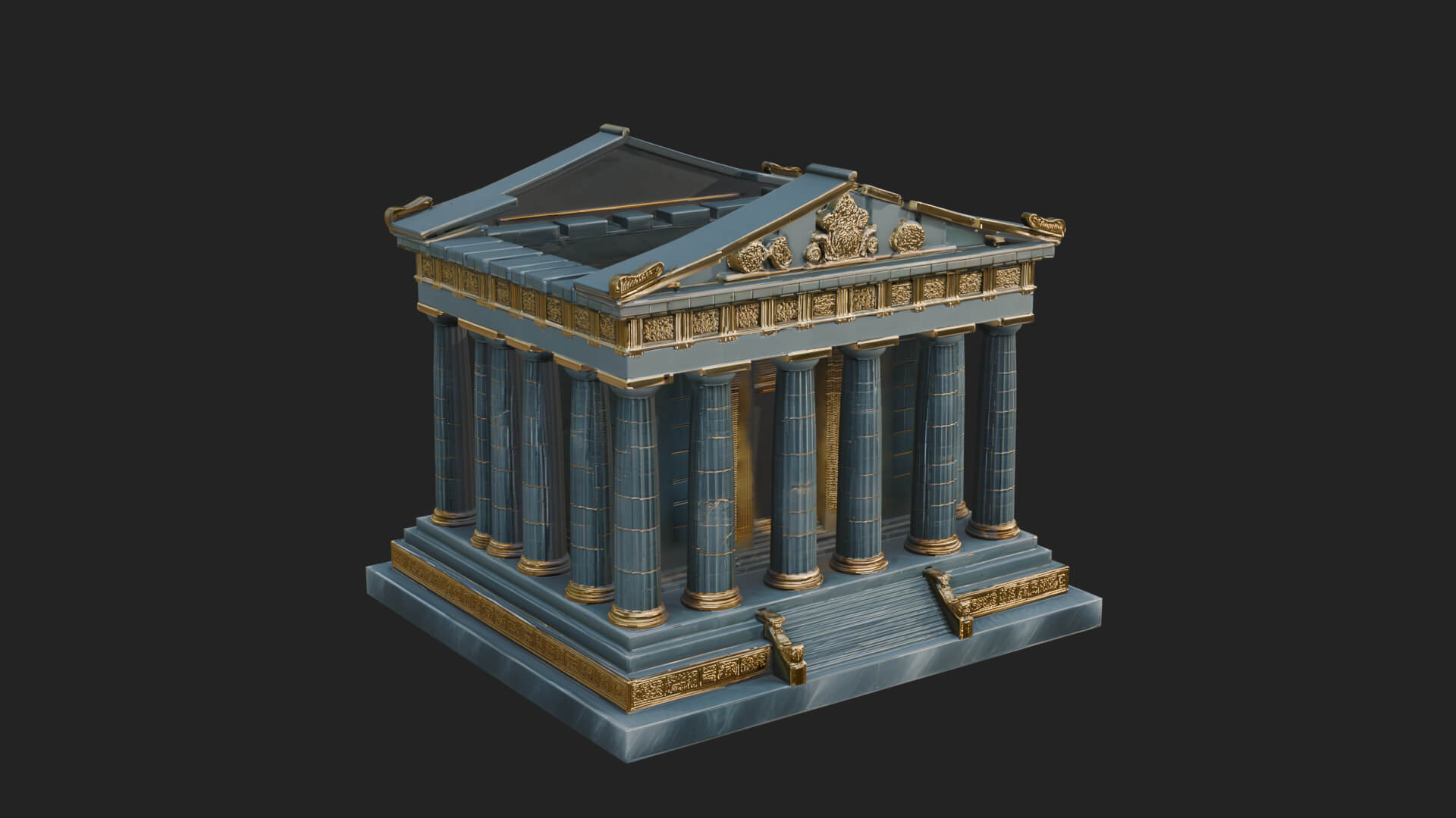 Greek Columned Temple Design 1 3D Print Model 3D Model