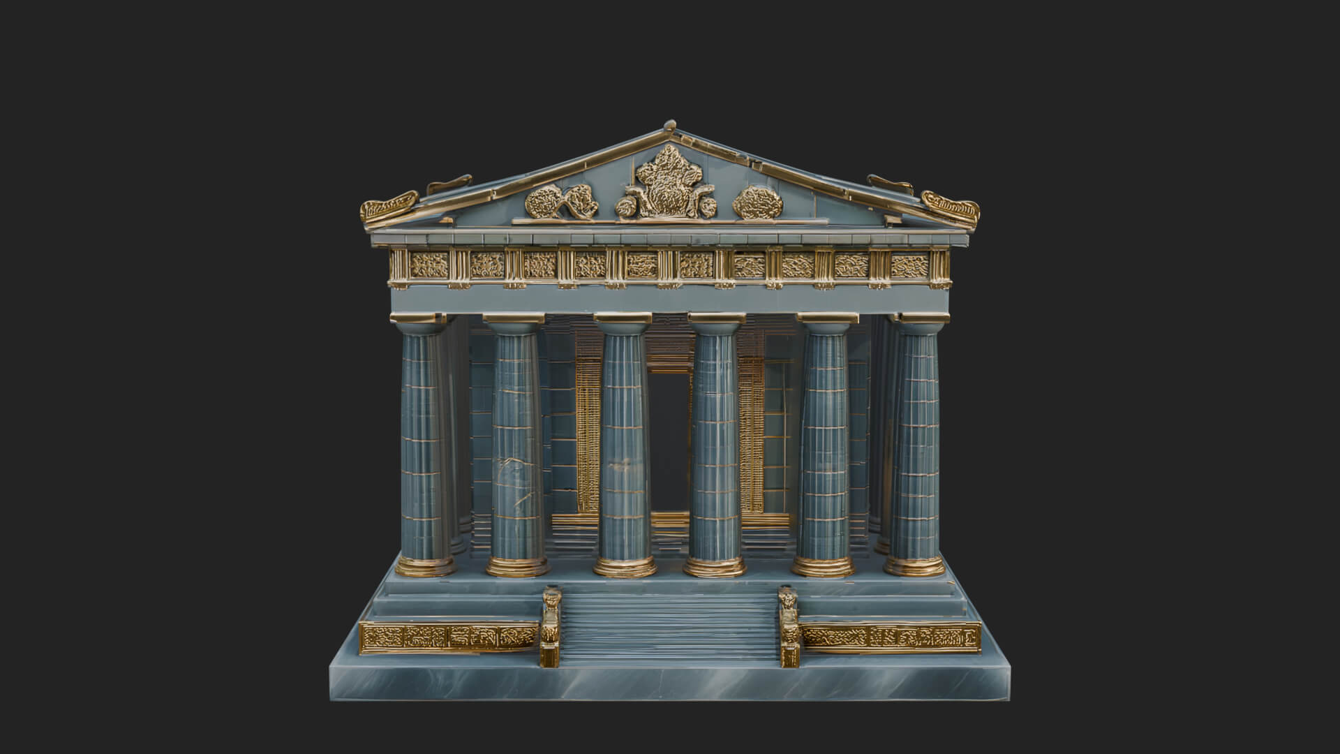 Greek Columned Temple Design 1 3D Print Model 3D Model