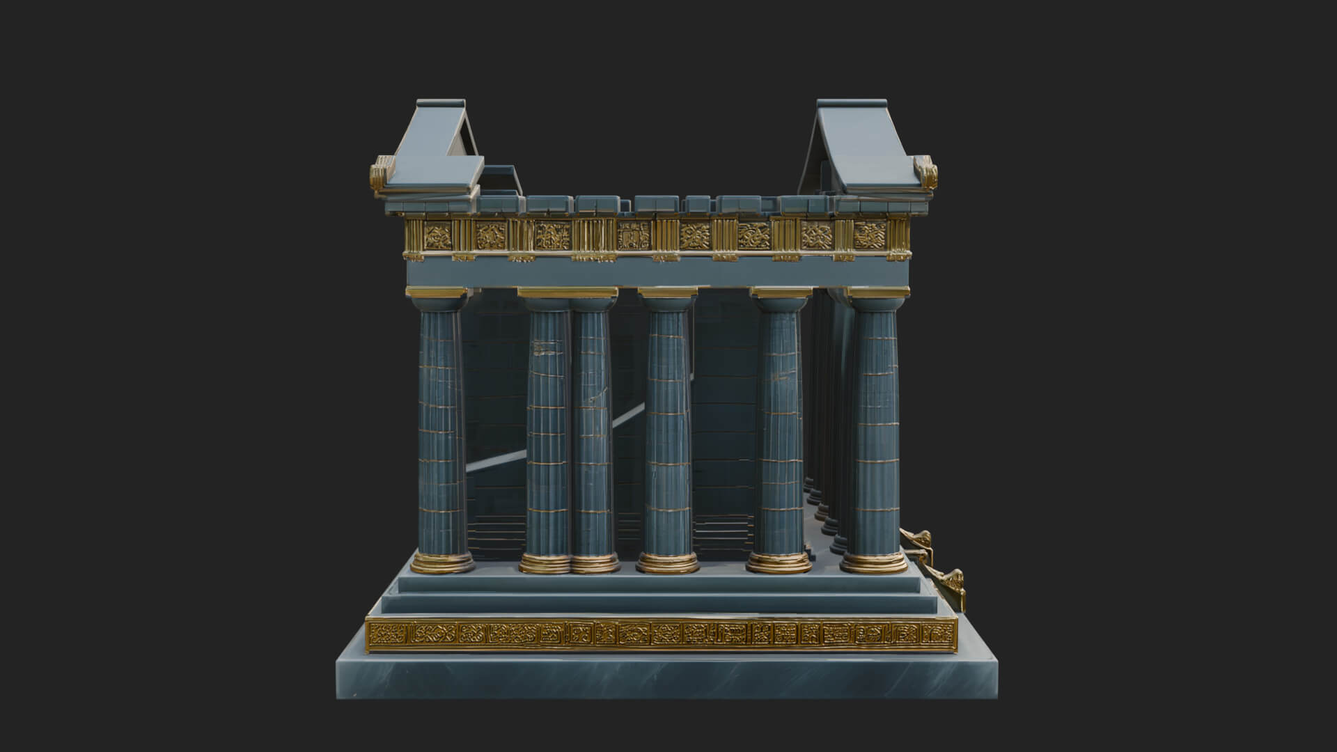 Greek Columned Temple Design 1 3D Print Model 3D Model