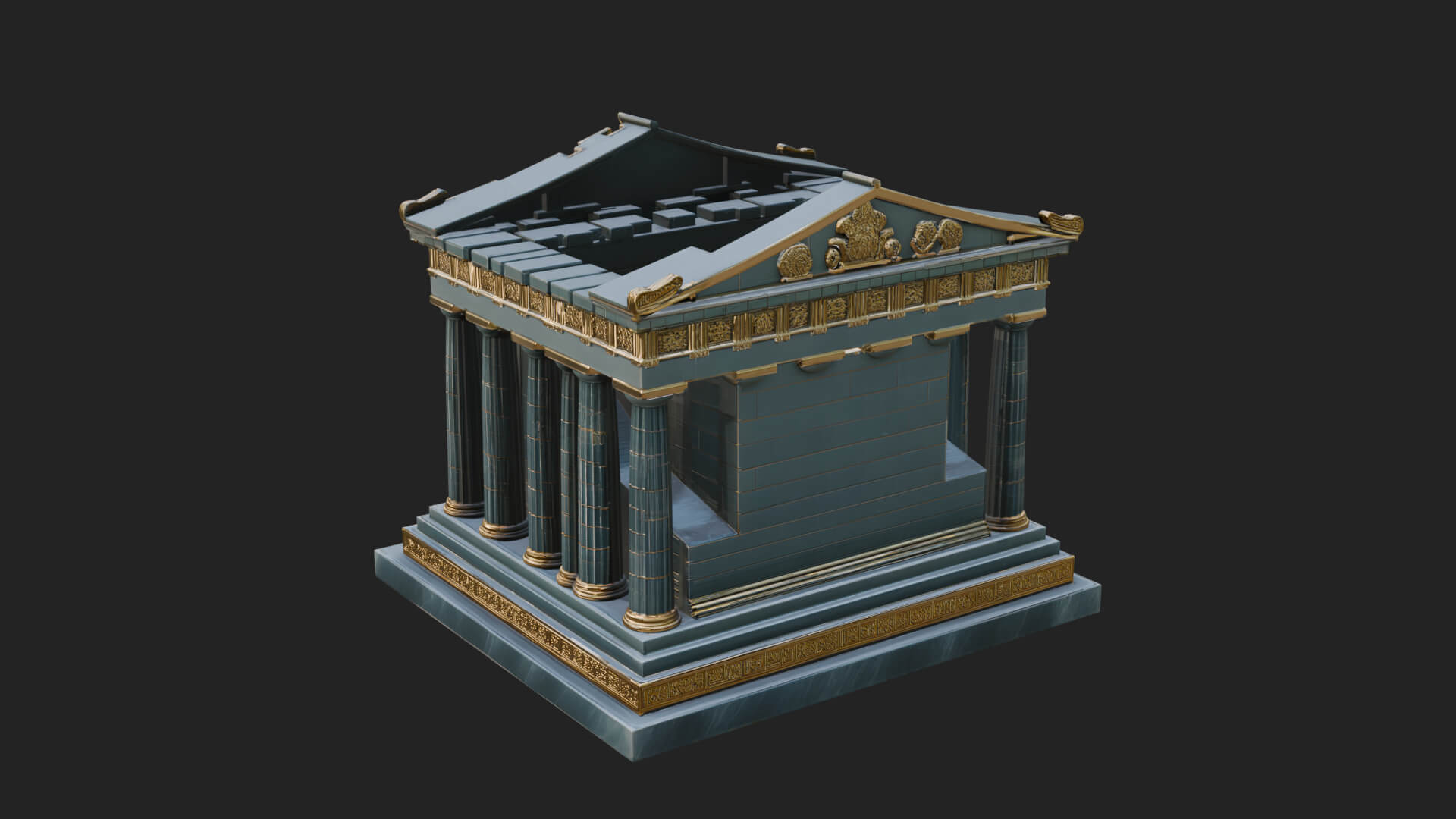 Greek Columned Temple Design 1 3D Print Model 3D Model