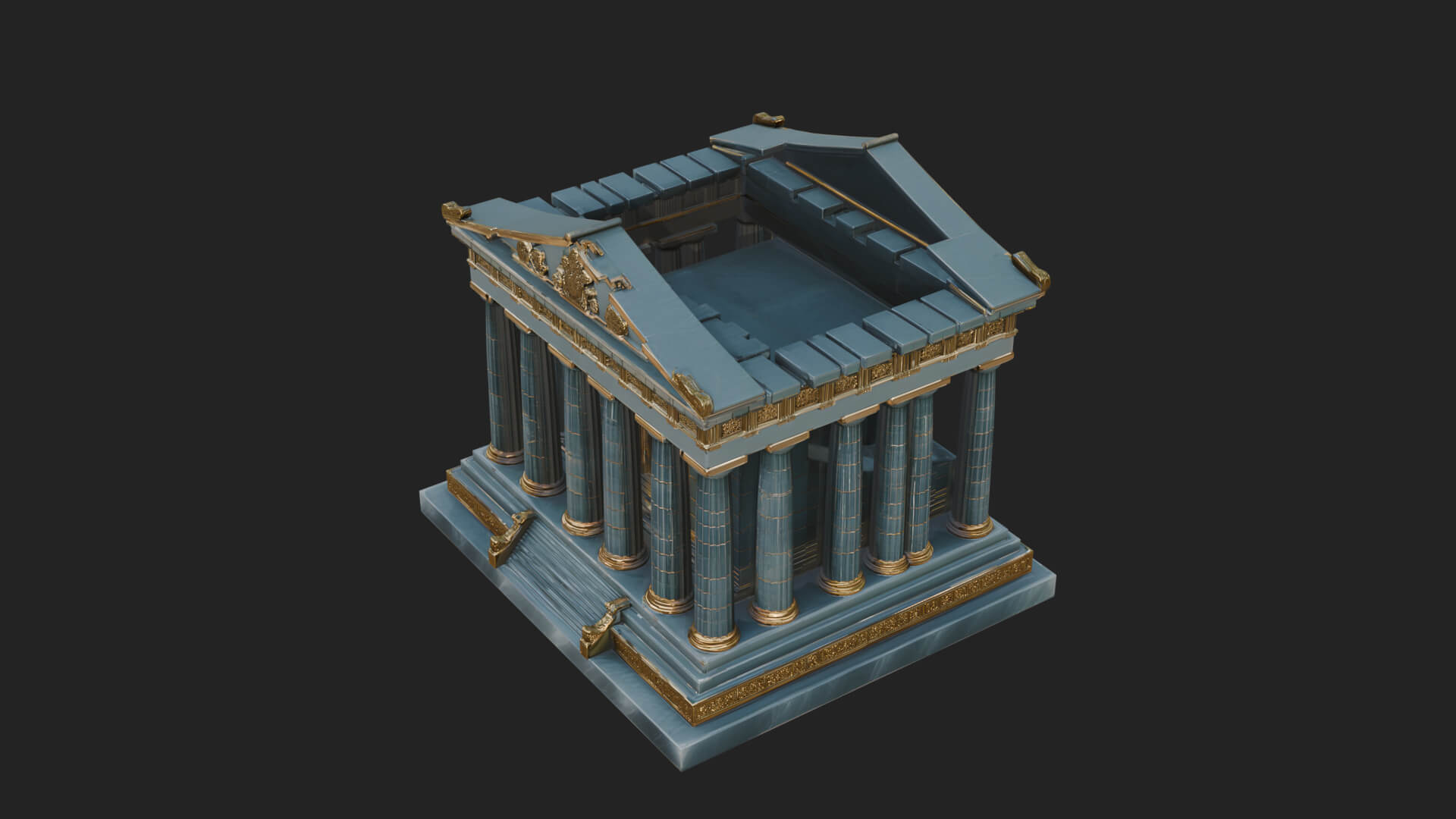 Greek Columned Temple Design 1 3D Print Model 3D Model
