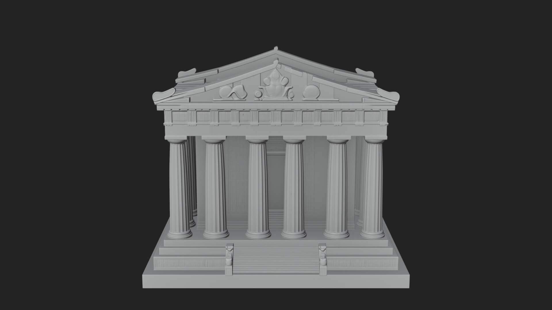 Greek Columned Temple Design 1 3D Print Model 3D Model