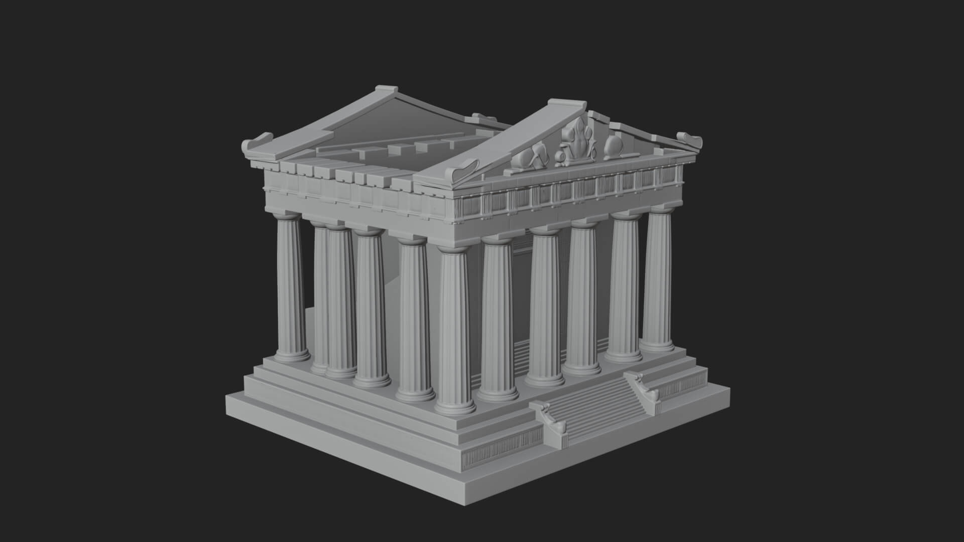 Greek Columned Temple Design 1 3D Print Model 3D Model