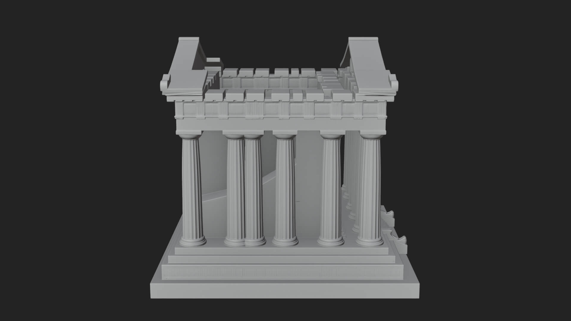 Greek Columned Temple Design 1 3D Print Model 3D Model