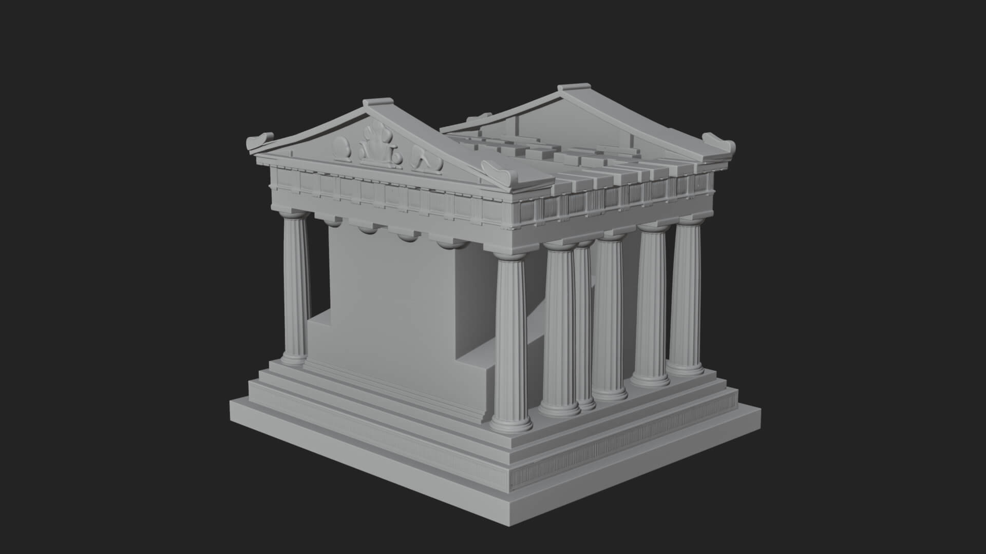 Greek Columned Temple Design 1 3D Print Model 3D Model