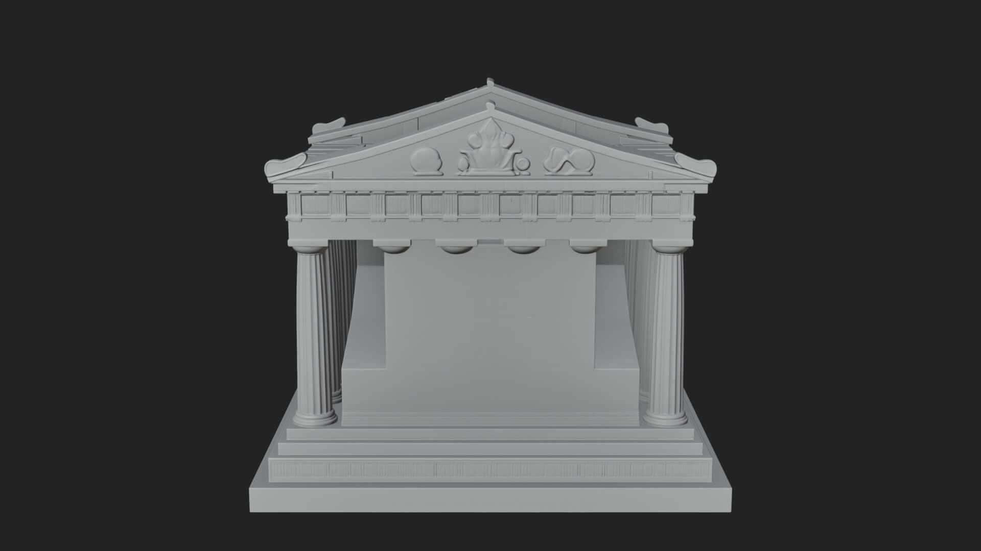 Greek Columned Temple Design 1 3D Print Model 3D Model
