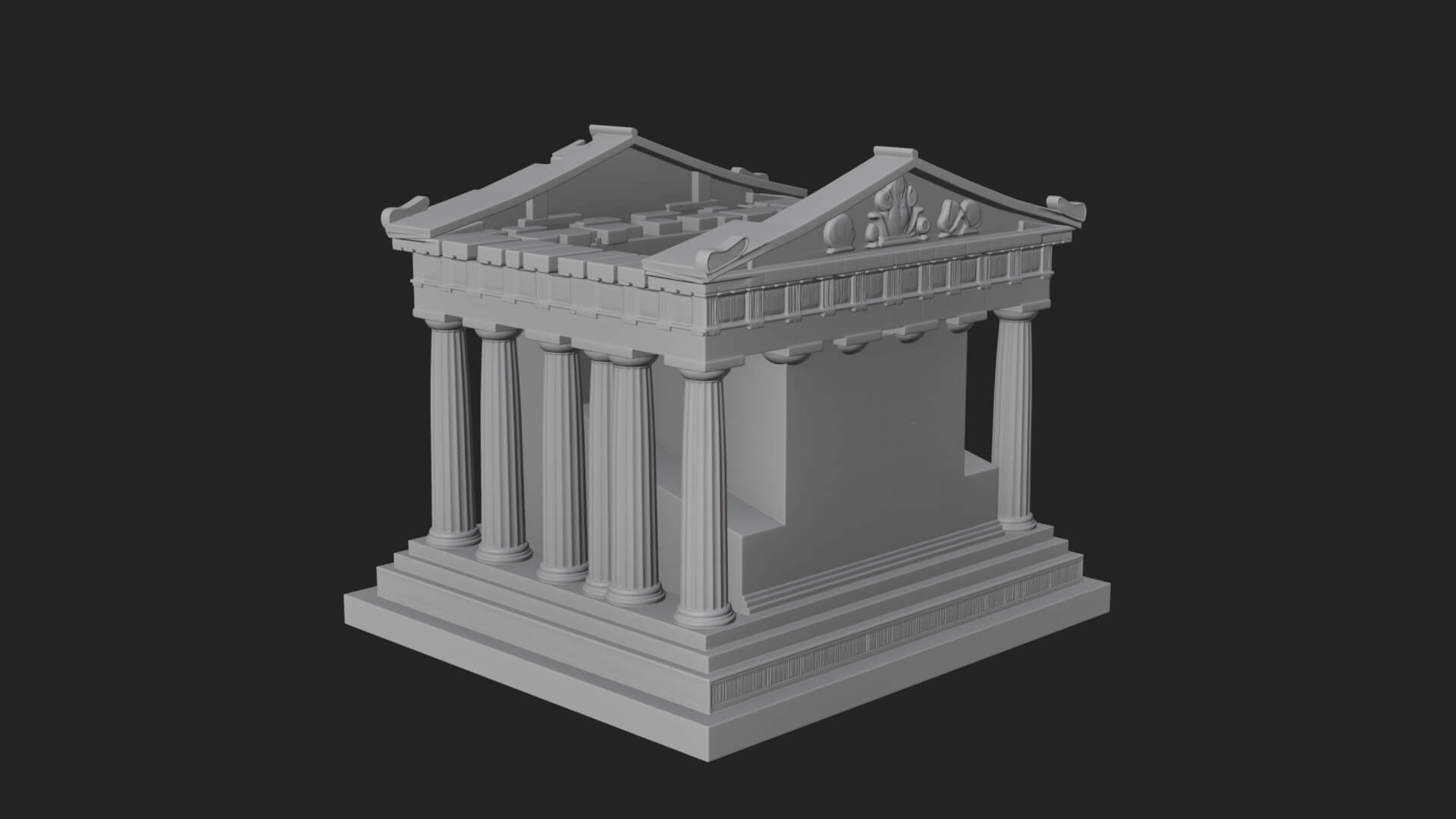 Greek Columned Temple Design 1 3D Print Model 3D Model