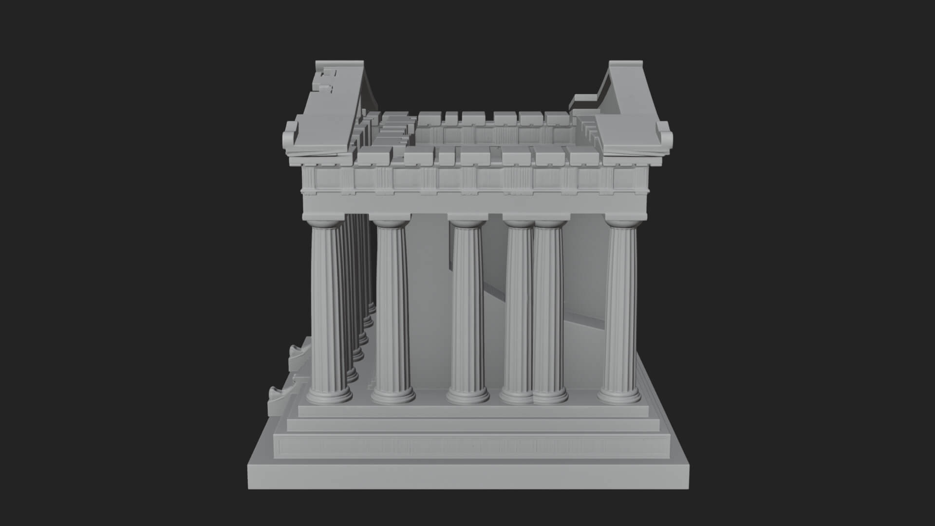 Greek Columned Temple Design 1 3D Print Model 3D Model