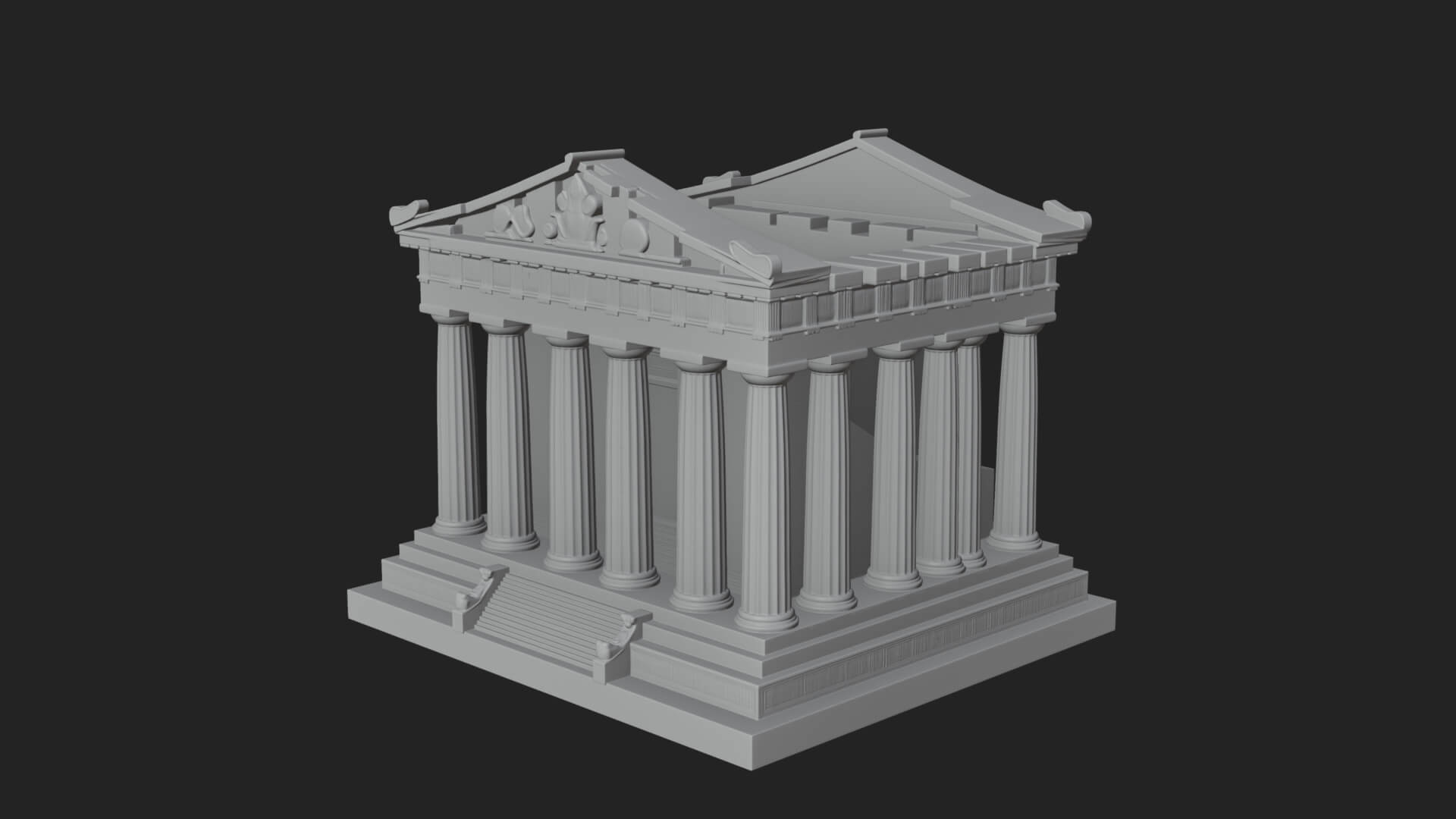 Greek Columned Temple Design 1 3D Print Model 3D Model