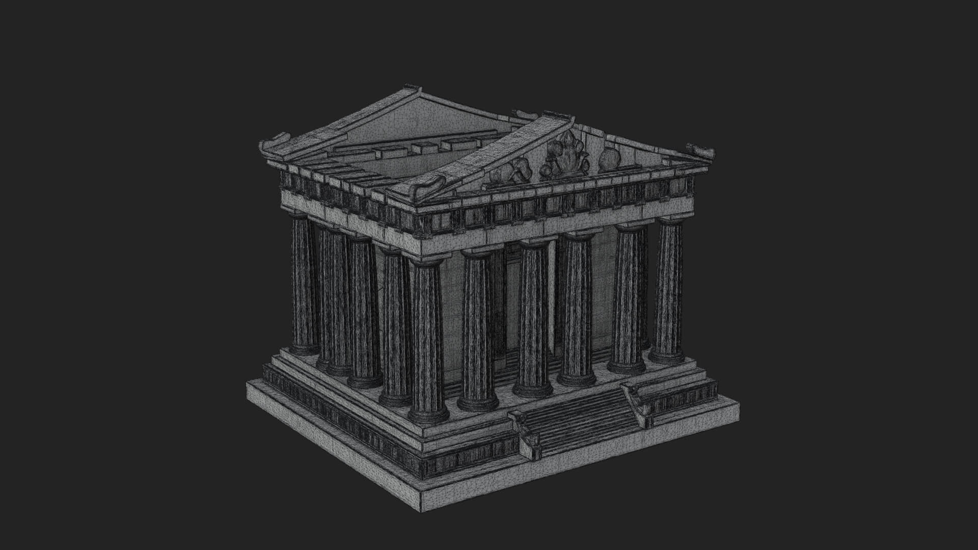 Greek Columned Temple Design 1 3D Print Model 3D Model