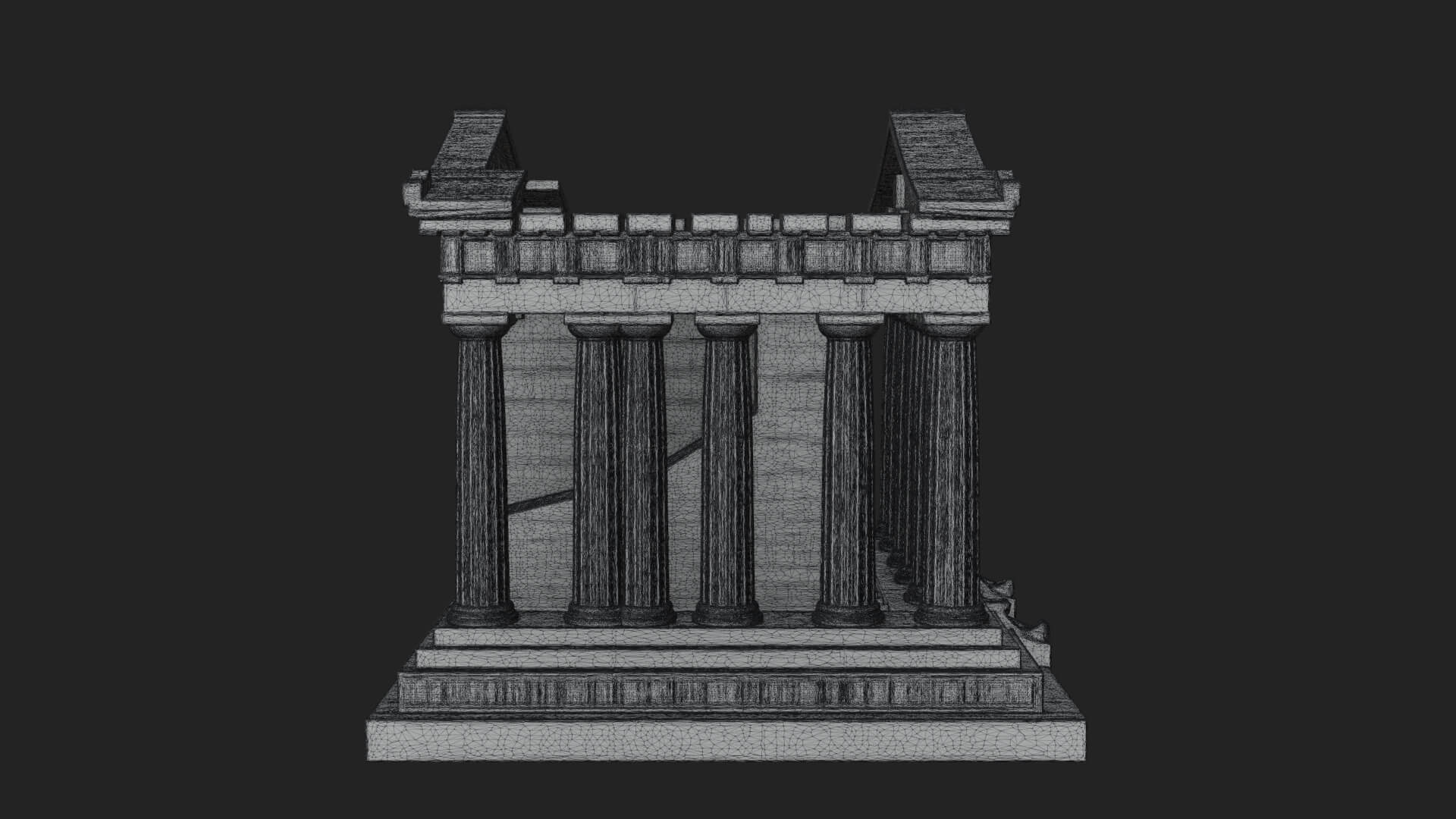 Greek Columned Temple Design 1 3D Print Model 3D Model