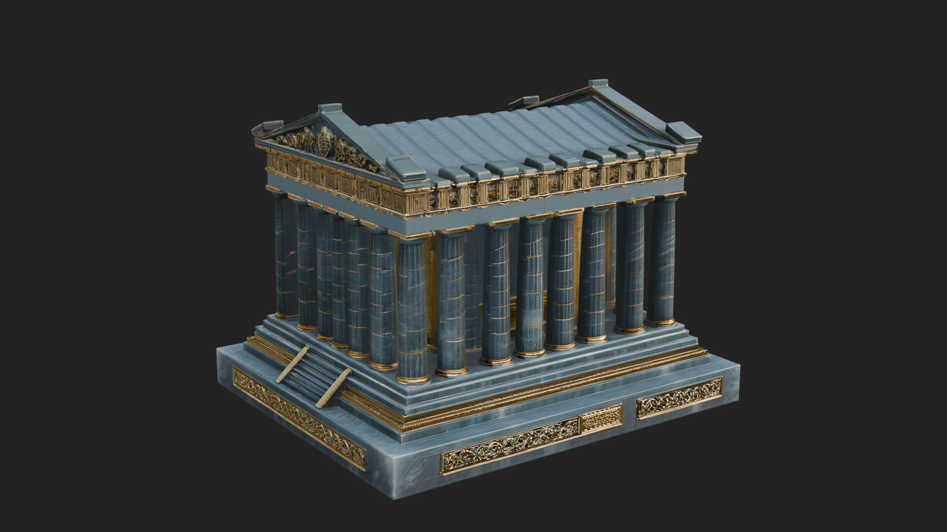 Greek Columned Temple Design 2 3D Print Model 3D Model
