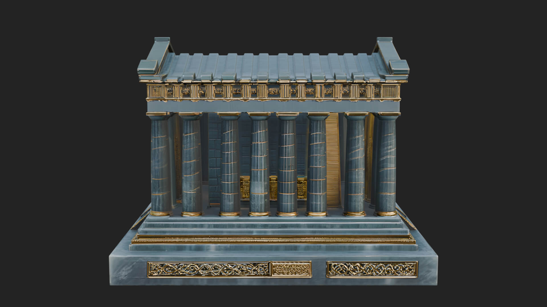 Greek Columned Temple Design 2 3D Print Model 3D Model